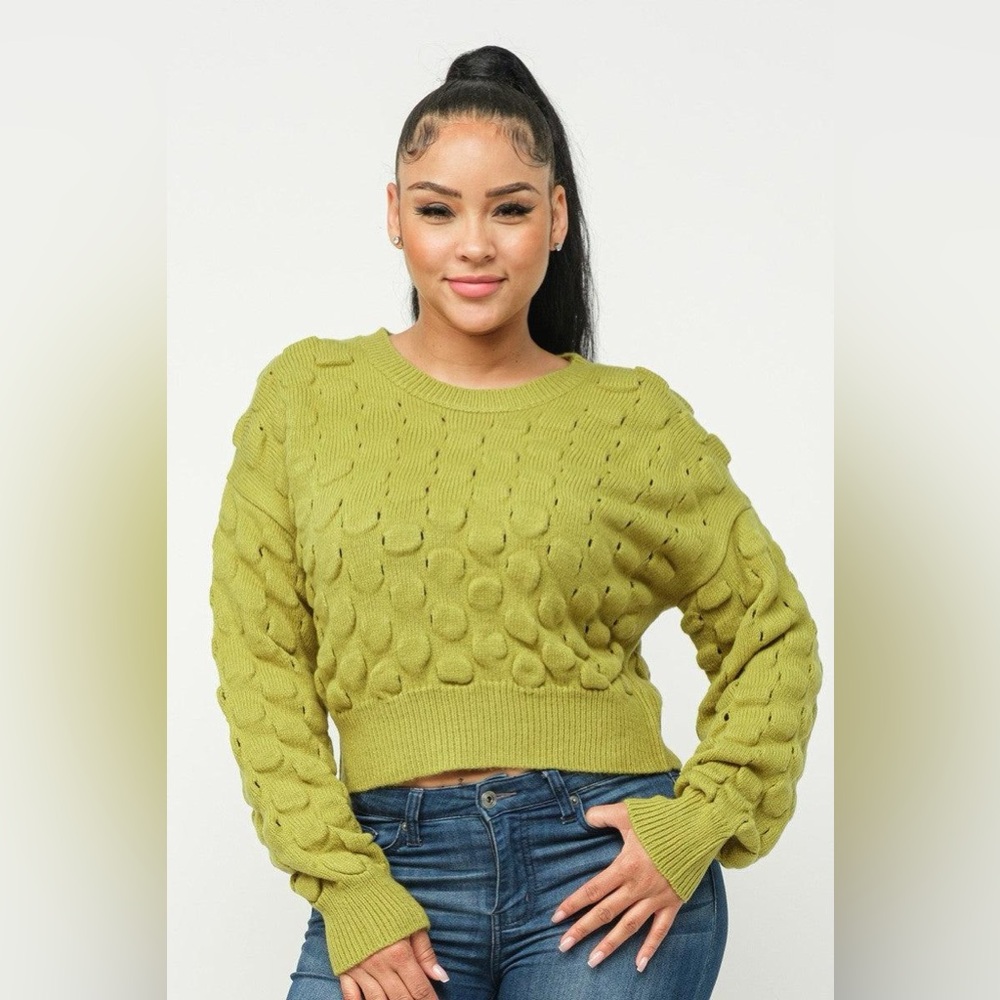 NWT - Hera Collection Checkerboard Cropped Sweater - Size Medium.